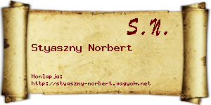 Styaszny Norbert névjegykártya